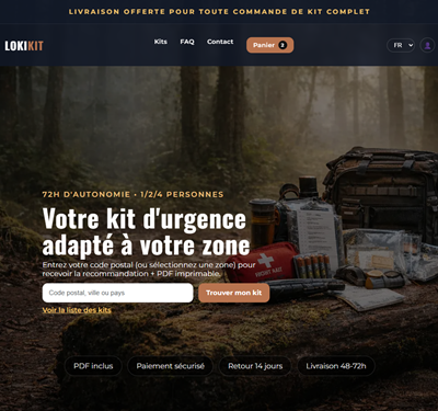 Aperçu du futur site LokiKit : comprendre les risques, se préparer et s'équiper pour son foyer